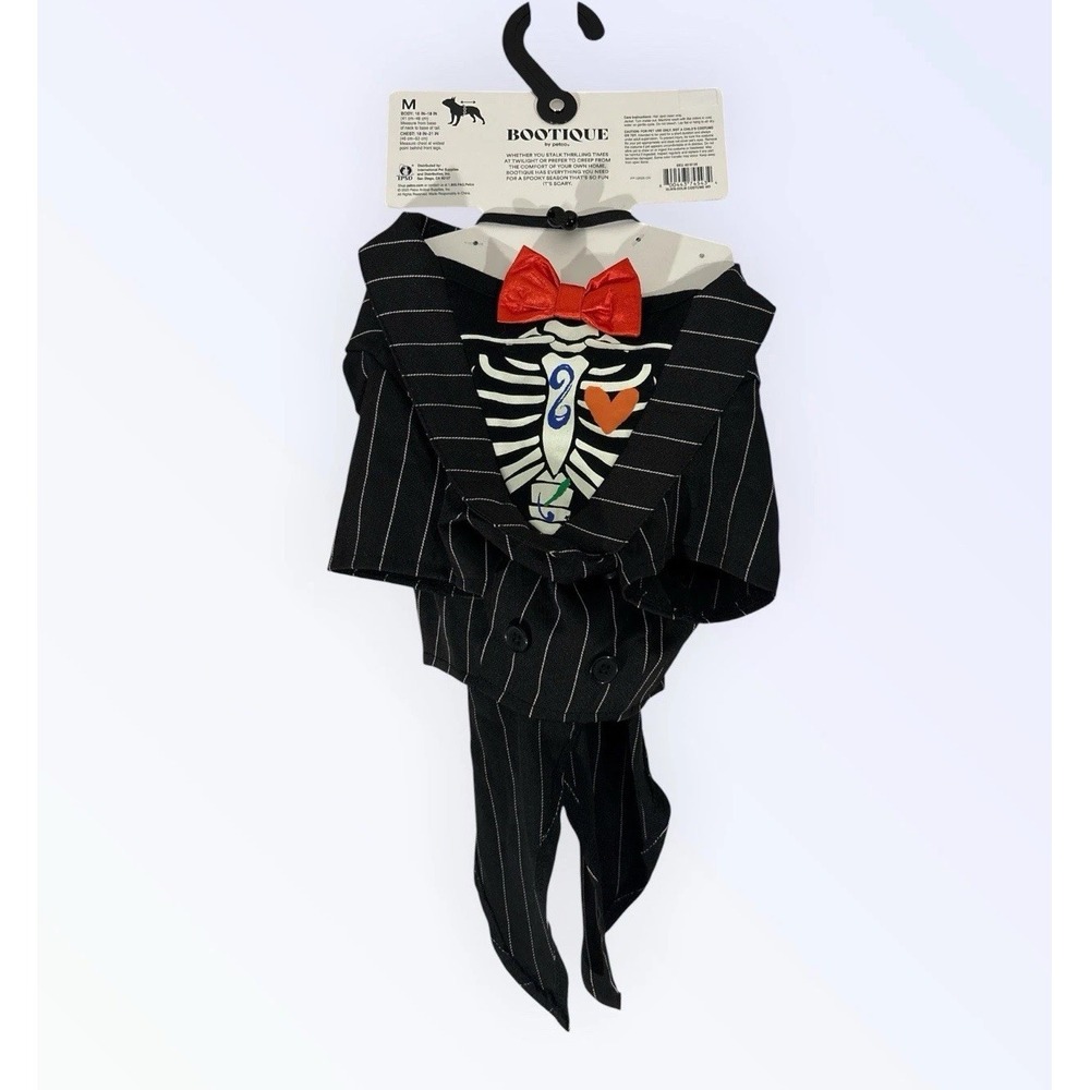 BOOTIQUE L DIA DE LOS MUERTOS PET DOG COSTUME TOP HAT SUIT 2 PC SET MEDIUM